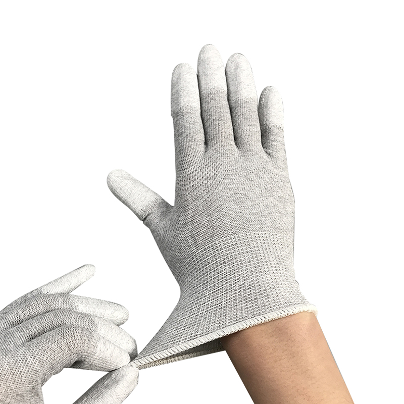 Sarung Nilon Karbon ESD Finger PU Sarung tangan bersalut